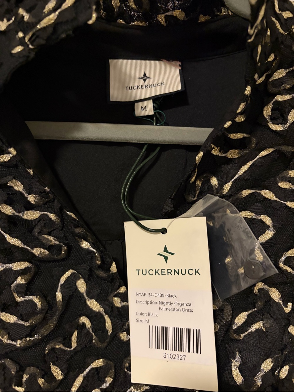 Tuckernuck Black Dress with Gold Swirl Texture - Picture 2 of 2